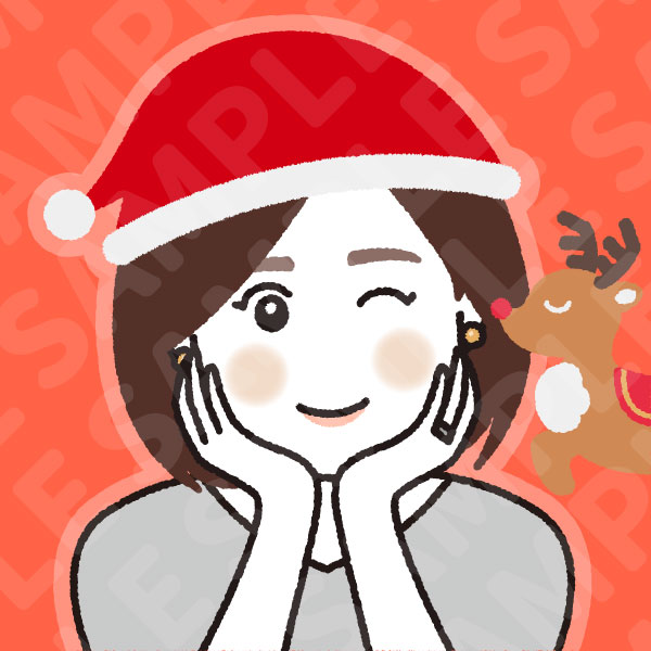 ポジそらさまの似顔絵アイコン(クリスマス)