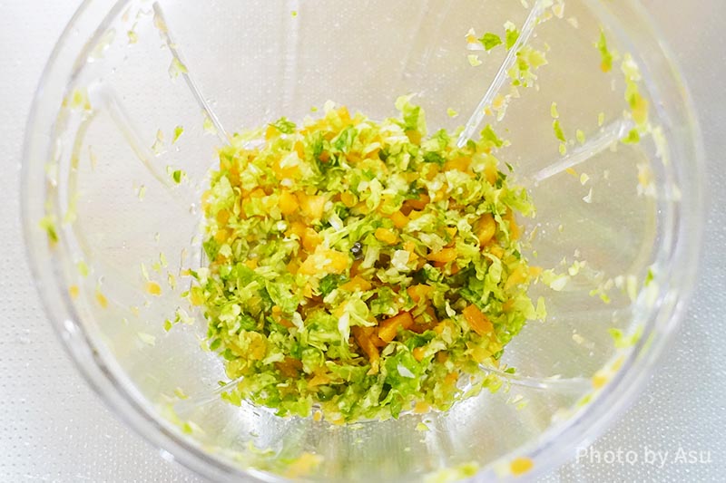 野菜たっぷり八宝菜 ぶんぶんチョッパーにかけた材料